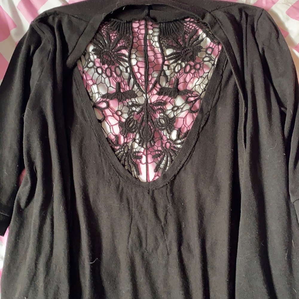 No Boundaries lace-back blouse